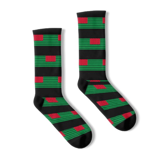 Funny Watermelon Flag USA Socks
