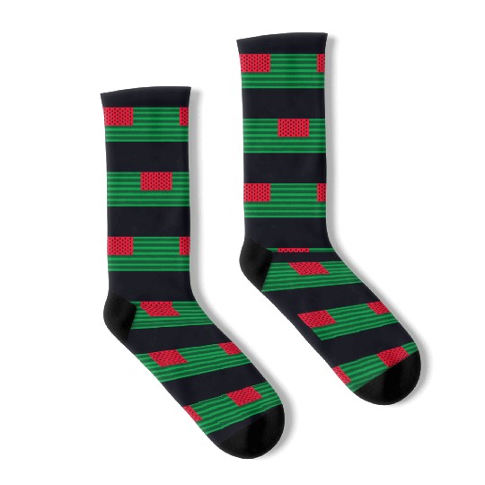 Funny Watermelon Flag USA Socks