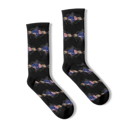 Rip Reveal America State Flag Michigan Socks