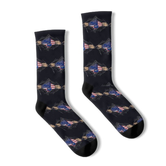 Rip Reveal America State Flag Michigan Socks