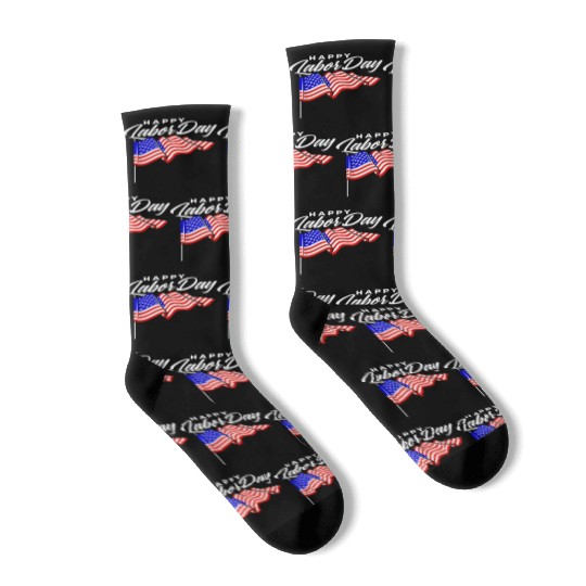 Happy Labor Day US Flag Socks for men women Awesome