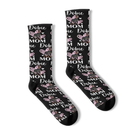 Dobie Mom Paw Love Doberman Owner Dog Mothers Day Socks