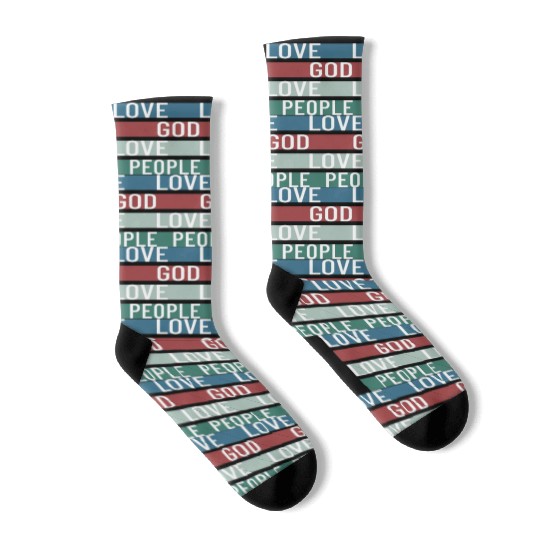 Love God Love People Socks