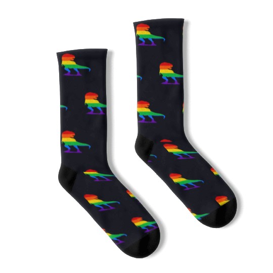 LGBT Dinosaur Rainbow Flag Socks