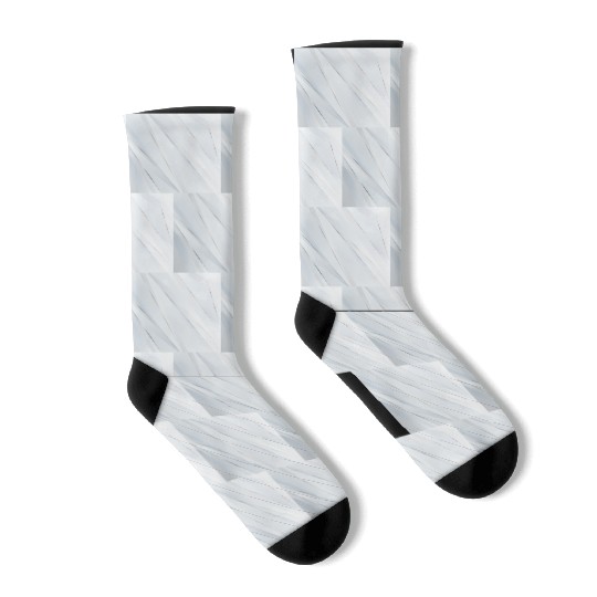 Luxury White Silver Stripes Socks