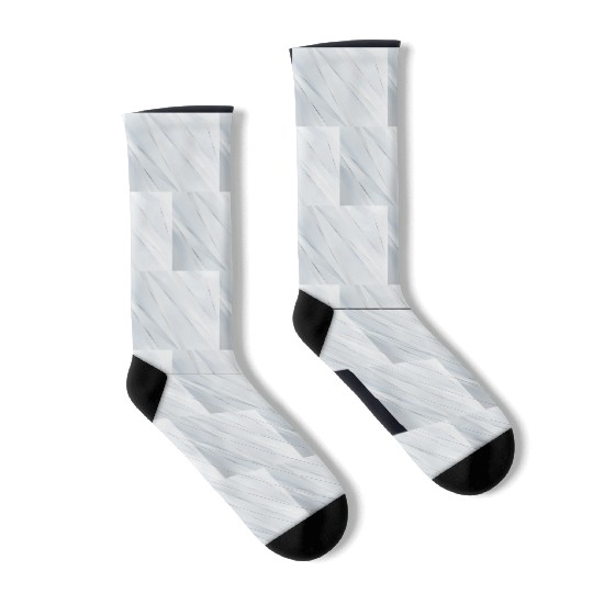 Luxury White Silver Stripes Socks