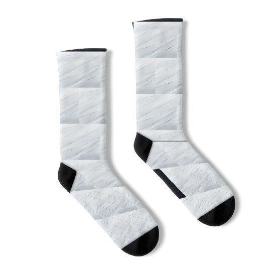 Luxury White Silver Stripes Socks