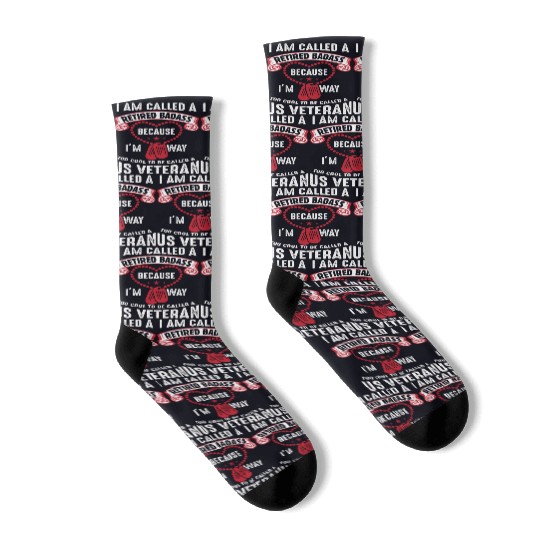 US Veteran Humor Retired Soldier Socks
