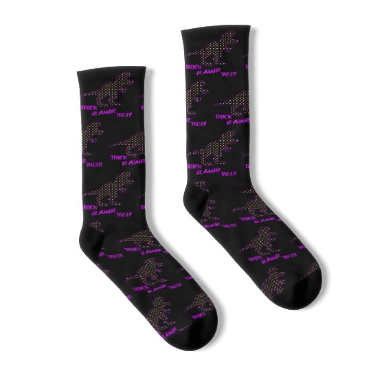Trick RAWR Treat! - Halloween Tyrannosaurus Rex Socks