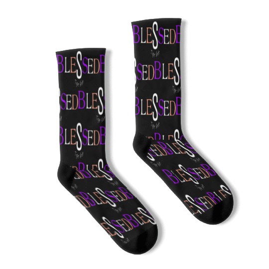 Purple and pink blessed aka pimp shit type shit Socks