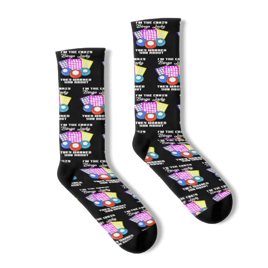 Crazy Bingo Lady Socks