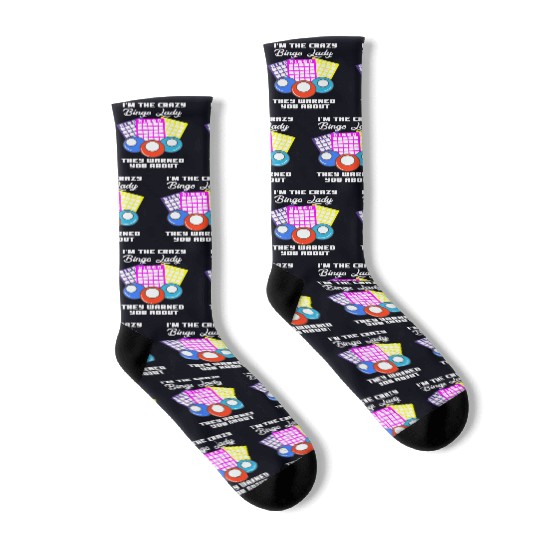 Crazy Bingo Lady Socks