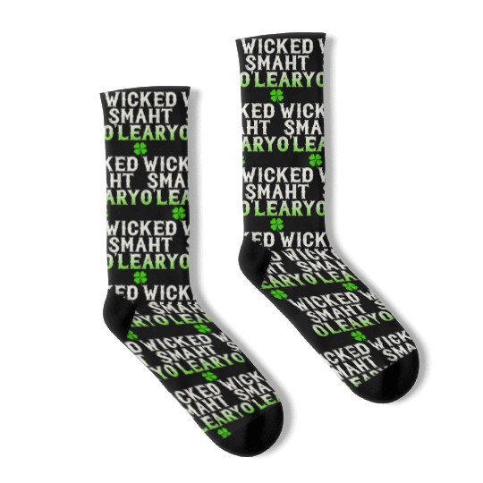 Wicked Smaht O'Leary Clan Boston Irish Slang Socks