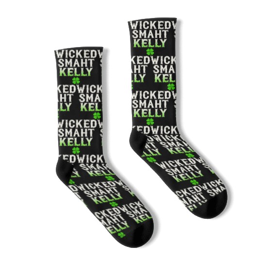 Wicked Smaht Kelly Clan Boston Irish Slang Socks