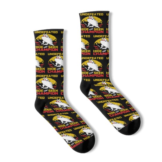 Undefeated Hide And Seek Champion Funny Mothman Socks