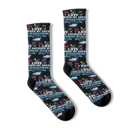 Cruise Ship Vacation Trip Party Sailing Boating Socks