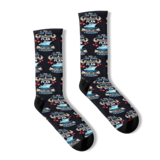 Cruise Ship Vacation Trip Party Sailing Boating Socks