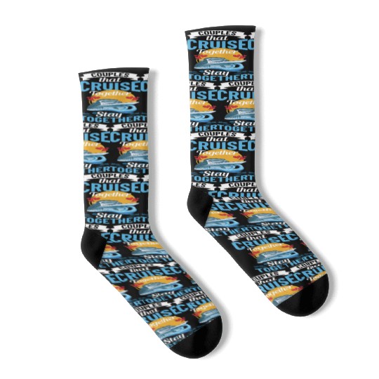 Cruise Ship Vacation Trip Party Sailing Boating Socks