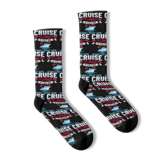 Cruise Ship Vacation Trip Party Sailing Boating Socks
