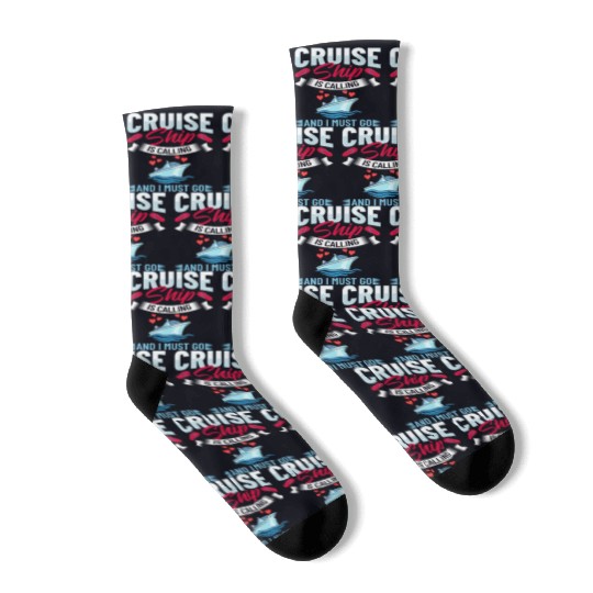 Cruise Ship Vacation Trip Party Sailing Boating Socks