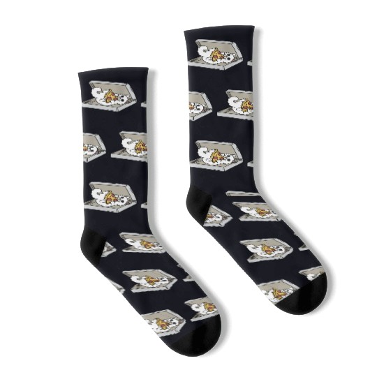 Persian Cat Pizza Lover Socks