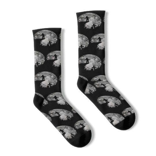 Halloween Werewolf Witchs Full Moon trick or treat Socks