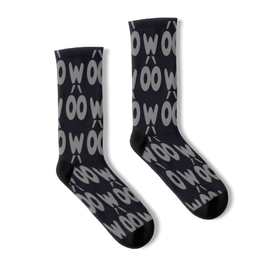 owo grey angry Socks