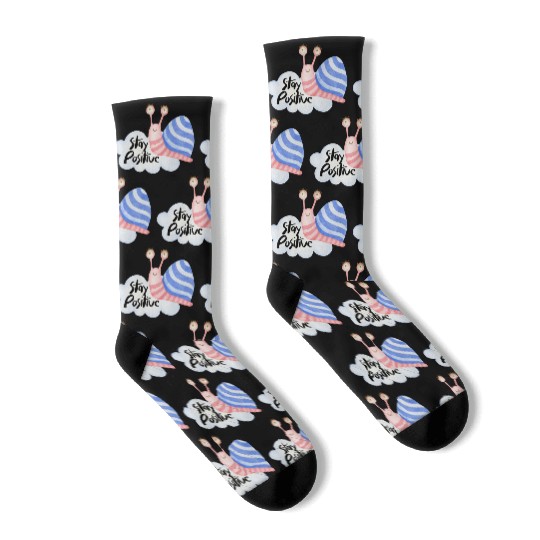 Stay Positive - Colorful Snail Socks