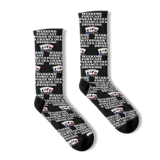 Weekend Forecast Poker Drinking Beer Lover Poker Socks