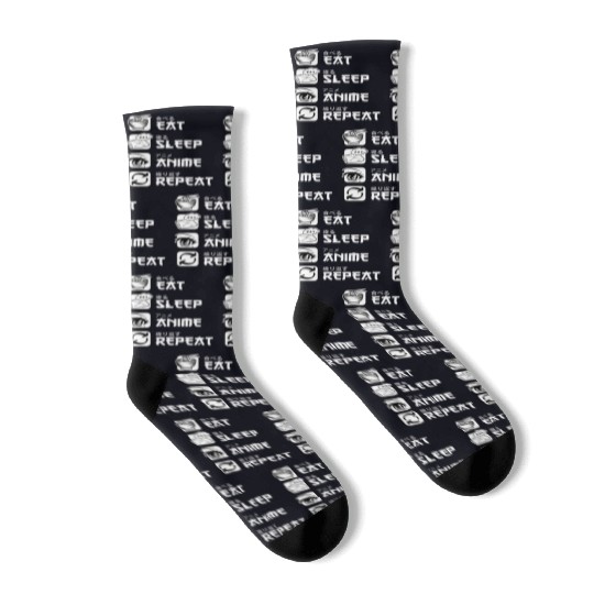 Eat Sleep Anime Repeat Japan Manga Socks