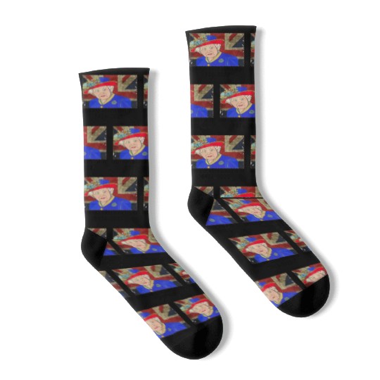 Queen Elizabeth II - rip Queen Elizabeth II - rest Socks