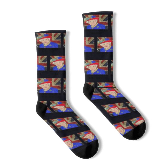 Queen Elizabeth II - rip Queen Elizabeth II - rest Socks
