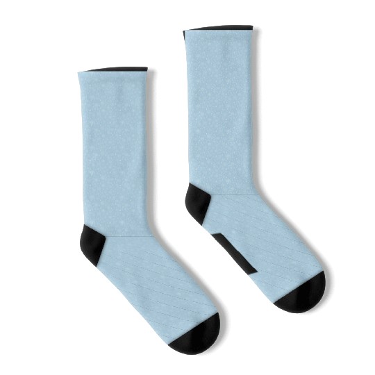 Light Blue Snowflakes Pattern Socks