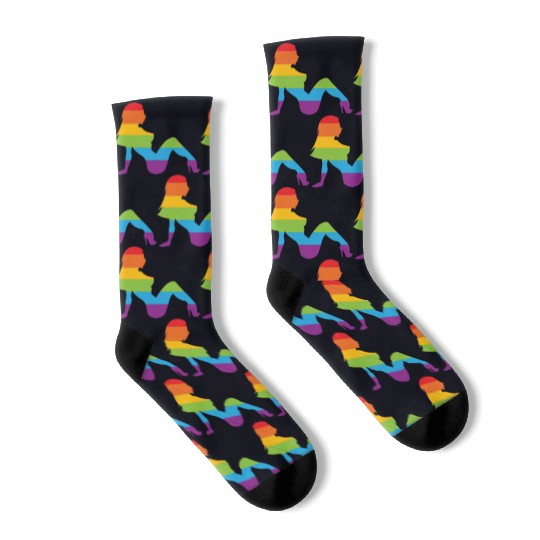 Sexy Retro Mudflap Girl Lesbian Pride LGBT Socks