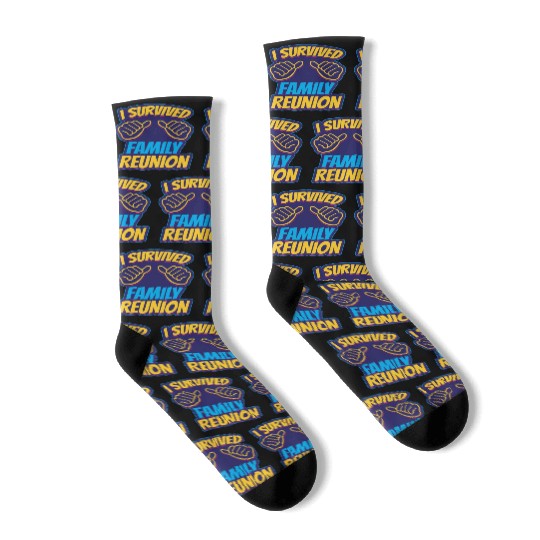 I Survived Family Reunion Families Gathering Socks