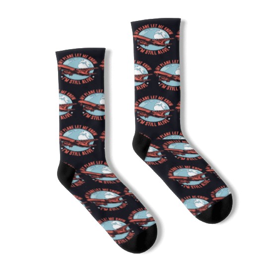 Airline Pilot Pun Aircraft Pilot Socks