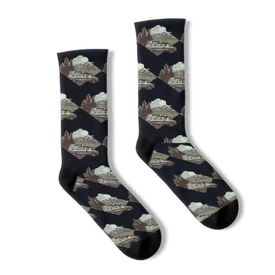 Camping Mountains Wilderness Socks