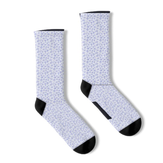 Elegant Snowflakes Pattern White Purple Socks
