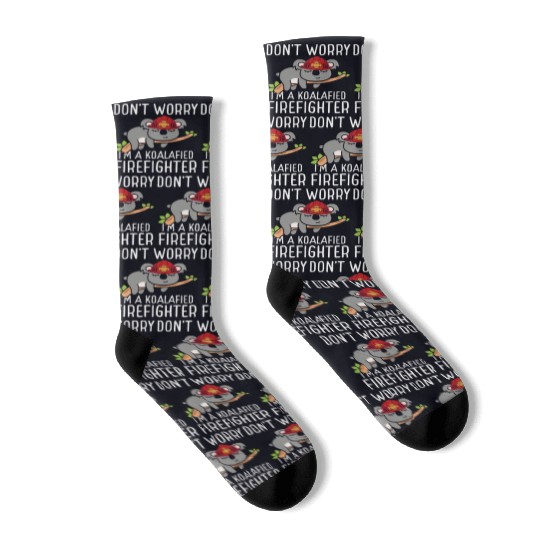 Firefighter Fire Hose Koala Rescueer Firefighter Socks