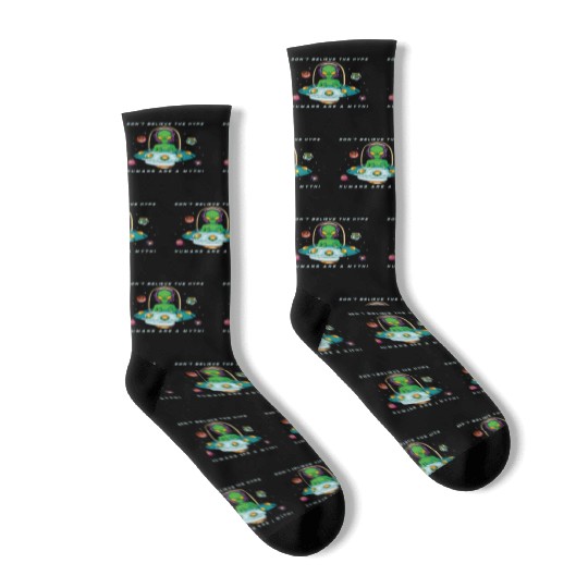 Alien Extraterrestrial Area 51 UFO Space Geek Gift Socks