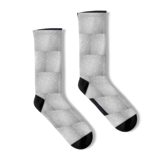 Abstract Grey Snowflakes Pattern Socks