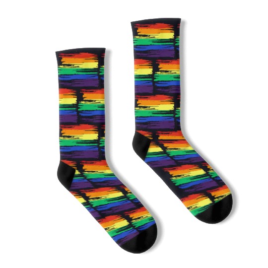 LGBTQ Flag Rainbow Statement Gay Pride CSD Socks