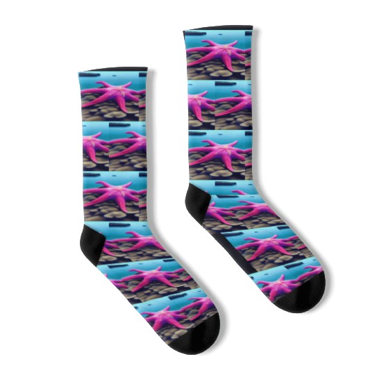 Pink starfish Socks