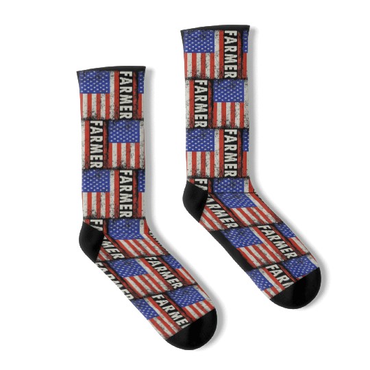 American Flag Country Ranch Farmer Life Farming Socks