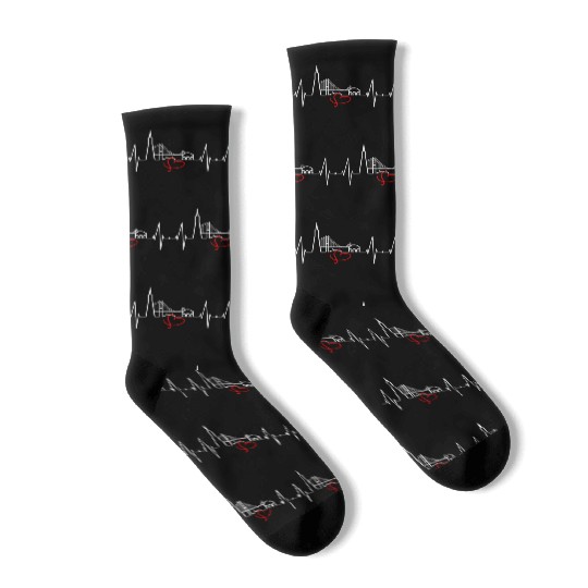 San Francisco Skyline Heartbeat California Lover Socks