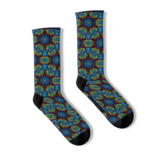 Tie-dye Kaleidescope Rainbow Socks