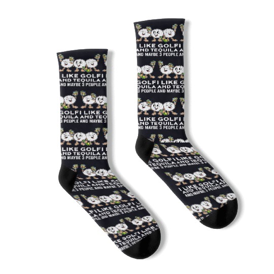 I Like Golf And Tequila Funny Golf Gift Socks