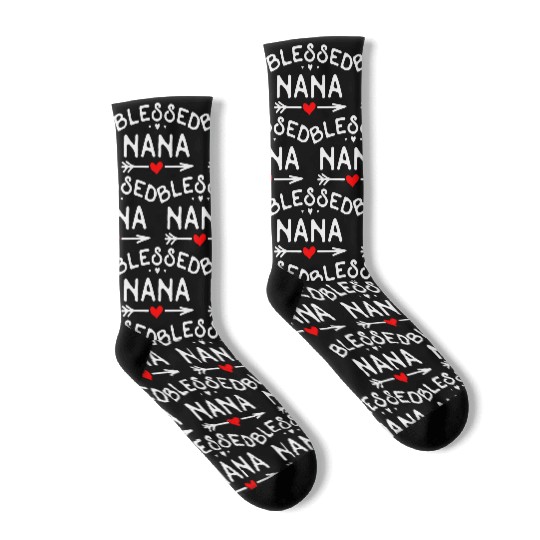 Blessed Nana Heart Arrow Sweet Grandmother s Gift Socks
