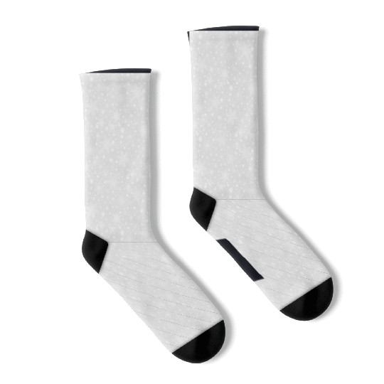 Snowflakes Pattern Grey White Socks