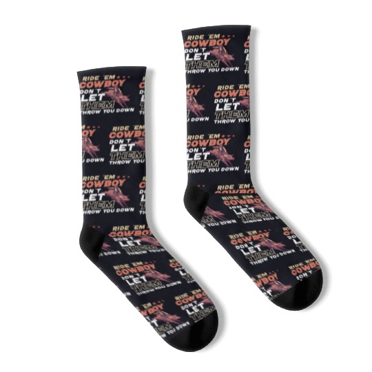 Rodeo Bull Riding Livestock Show Farmer Cattle Socks